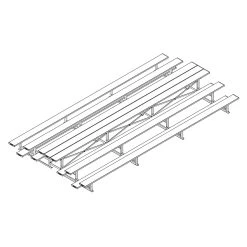 goher sport shop 40 Bleacher - 21' (3 Row - Single Foot Plank) - Back-To-Back