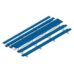 goher sport shop 42 Bleacher - 21' (3 Row - Single Foot Plank) - Back-To-Back - Powder Coat