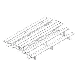 goher sport shop 32 Bleacher - 15' (3 Row - Single Foot Plank) - Back-To-Back
