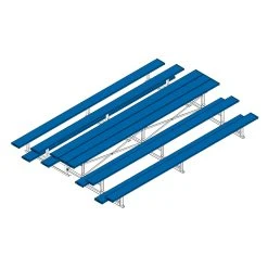 goher sport shop 34 Bleacher - 15' (3 Row - Single Foot Plank) - Back-To-Back - Powder Coat