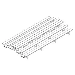 goher sport shop 17 Bleacher - 21' (3 Row - Double Foot Plank) - Back-To-Back
