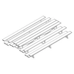 goher sport shop 28 Bleacher - 15' (3 Row - Double Foot Plank) - Back-To-Back