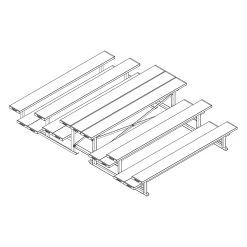 goher sport shop 44 Bleacher - 7-1/2' (3 Row - Double Foot Plank) - Back-To-Back