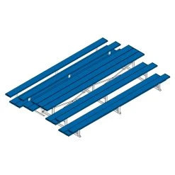 goher sport shop 30 Bleacher - 15' (3 Row - Double Foot Plank) - Back-To-Back - Powder Coat