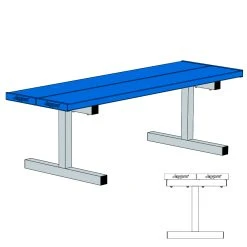 Courtside Bench - 5' - Portable (Double Plank) (Powder Coated)