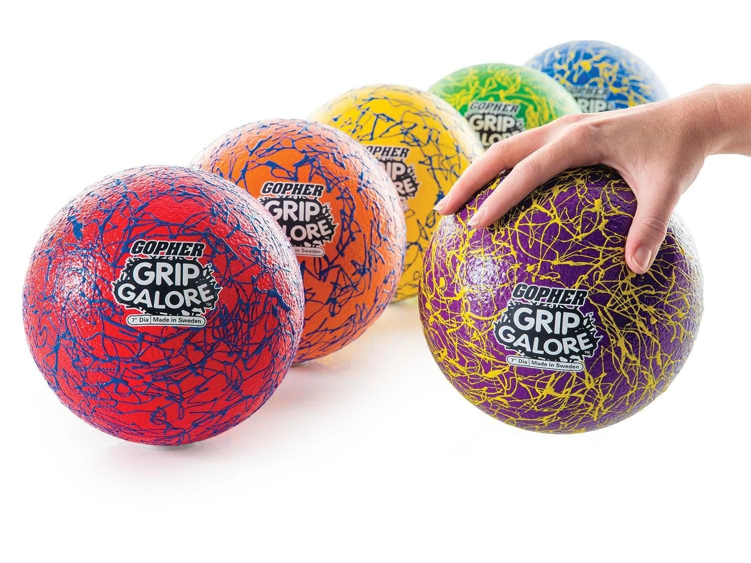 Rainbow ClassicCoat GripGalore Coated-Foam Dodgeballs 5 Rainbow ClassicCoat GripGalore Coated-Foam Dodgeballs - Image 3